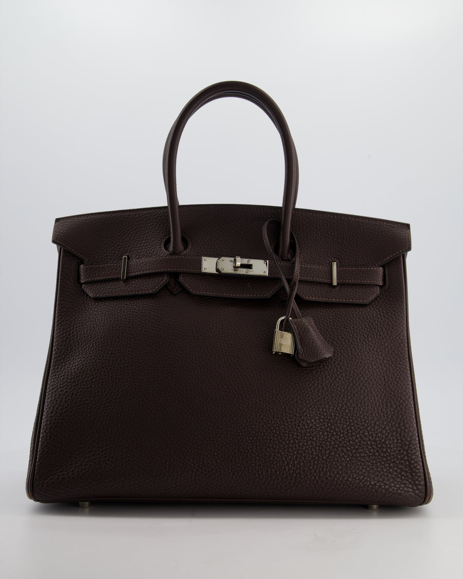 Hermès Birkin 35 Bag in Ebene Togo Leather with Palladium Hardware
