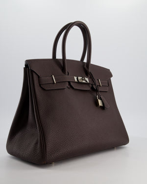 Hermès Birkin 35 Bag in Ebene Togo Leather with Palladium Hardware