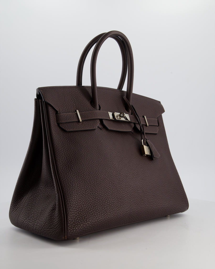 Hermès Birkin 35 Bag in Ebene Togo Leather with Palladium Hardware