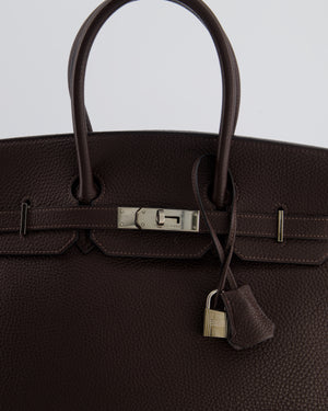 Hermès Birkin 35 Bag in Ebene Togo Leather with Palladium Hardware