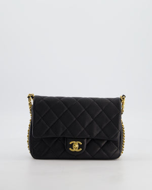 Chanel Mini Flap Bag in Black Caviar Leather with Gold Hardware