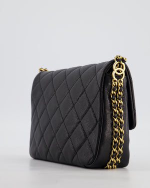 Chanel Mini Flap Bag in Black Caviar Leather with Gold Hardware