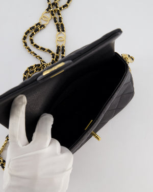 Chanel Mini Flap Bag in Black Caviar Leather with Gold Hardware