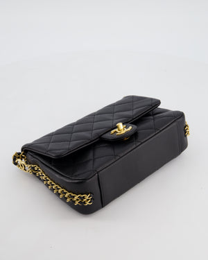 Chanel Mini Flap Bag in Black Caviar Leather with Gold Hardware