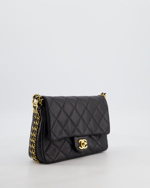 Chanel Mini Flap Bag in Black Caviar Leather with Gold Hardware