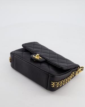 Chanel Mini Flap Bag in Black Caviar Leather with Gold Hardware
