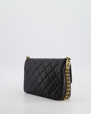 Chanel Mini Flap Bag in Black Caviar Leather with Gold Hardware