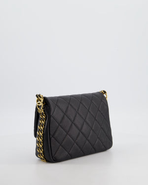 Chanel Mini Flap Bag in Black Caviar Leather with Gold Hardware