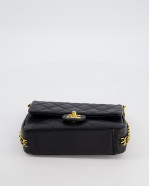 Chanel Mini Flap Bag in Black Caviar Leather with Gold Hardware