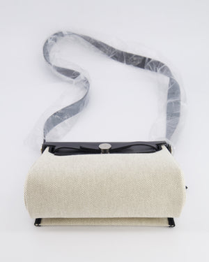 *NEW RELEASE & RARE* Hermès Herbag Zip 20 Bag in Ecru & Vert Amande Viking Toile H Canvas & Noir Vache Hunter Leather with Palladium Hardware