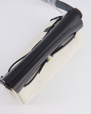 *NEW RELEASE & RARE* Hermès Herbag Zip 20 Bag in Ecru & Vert Amande Viking Toile H Canvas & Noir Vache Hunter Leather with Palladium Hardware