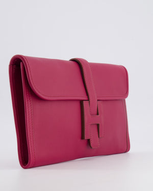 Hermès Jige Elan 29cm Clutch Bag in Rose Pourpre Evercolour Leather