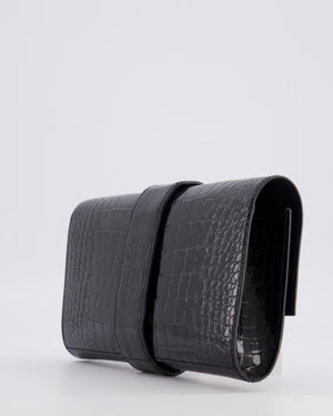 Hermès Pochette Medor 23 in Black Alligator Mississippiensis with Gold Hardware