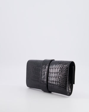 Hermès Pochette Medor 23 in Black Alligator Mississippiensis with Gold Hardware