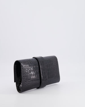 Hermès Pochette Medor 23 in Black Alligator Mississippiensis with Gold Hardware