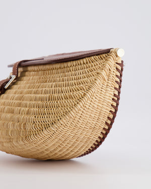 Hermès Panier de Pêche Wicker Bag in Osier, Gold Barenia Leather with Nata Canvas Strap and Palladium Hardware