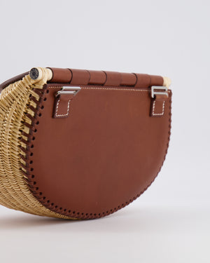 Hermès Panier de Pêche Wicker Bag in Osier, Gold Barenia Leather with Nata Canvas Strap and Palladium Hardware