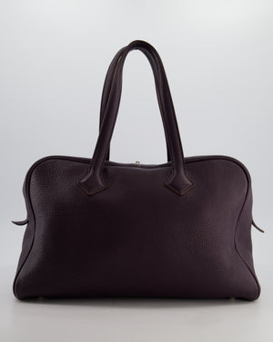 Hermès Victoria II 35cm Bag in Raisin Clemence Leather with Palladium Hardware