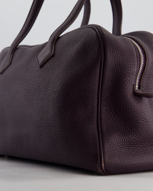 Hermès Victoria II 35cm Bag in Raisin Clemence Leather with Palladium Hardware