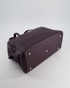 Hermès Victoria II 35cm Bag in Raisin Clemence Leather with Palladium Hardware