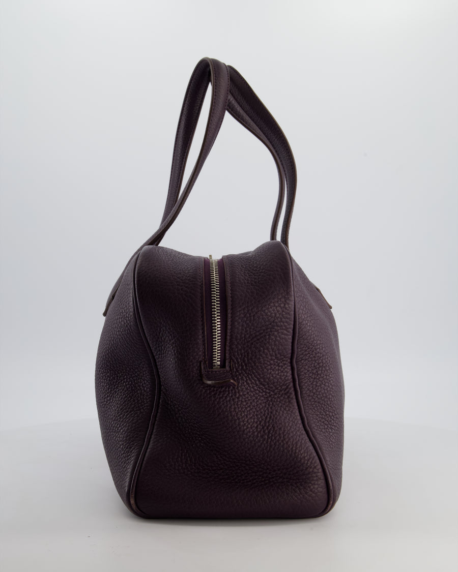 Hermès Victoria II 35cm Bag in Raisin Clemence Leather with Palladium Hardware