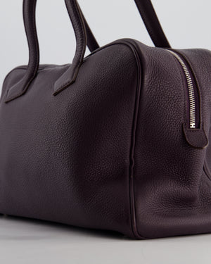 Hermès Victoria II 35cm Bag in Raisin Clemence Leather with Palladium Hardware