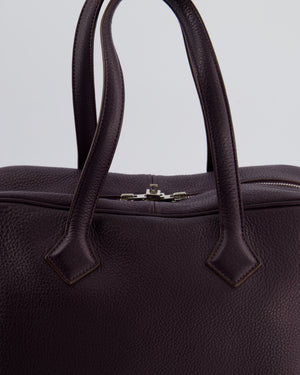Hermès Victoria II 35cm Bag in Raisin Clemence Leather with Palladium Hardware
