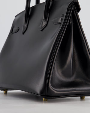 *RARE* Hermès Birkin 30 Retourne Bag in Noir Box Calf Leather with Gold Hardware