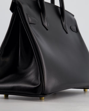 *RARE* Hermès Birkin 30 Retourne Bag in Noir Box Calf Leather with Gold Hardware