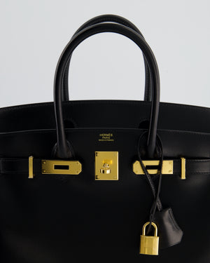 *RARE* Hermès Birkin 30 Retourne Bag in Noir Box Calf Leather with Gold Hardware
