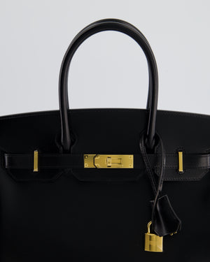 *RARE* Hermès Birkin 30 Retourne Bag in Noir Box Calf Leather with Gold Hardware