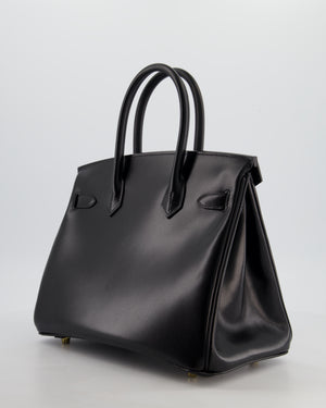 *RARE* Hermès Birkin 30 Retourne Bag in Noir Box Calf Leather with Gold Hardware