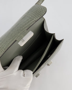 *HOT COLOUR* Hermès Constance III 18 Bag in Gris Ciment Shiny Alligator with Palladium Hardware