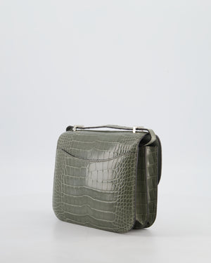 *HOT COLOUR* Hermès Constance III 18 Bag in Gris Ciment Shiny Alligator with Palladium Hardware