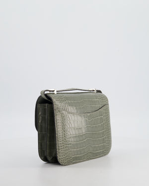 *HOT COLOUR* Hermès Constance III 18 Bag in Gris Ciment Shiny Alligator with Palladium Hardware