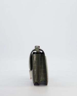 *HOT COLOUR* Hermès Constance III 18 Bag in Gris Ciment Shiny Alligator with Palladium Hardware