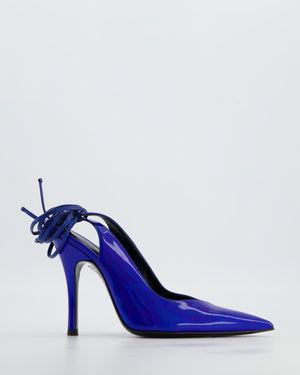 The Attico Venus Holographic Leather Pumps with Ankle Tie Straps Size EU 38.5