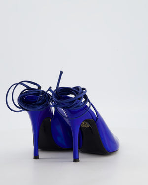 The Attico Venus Holographic Leather Pumps with Ankle Tie Straps Size EU 38.5