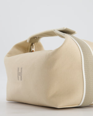 Hermès Large Bride-a-Brac Case in Beige Canvas with Palladium Hardware