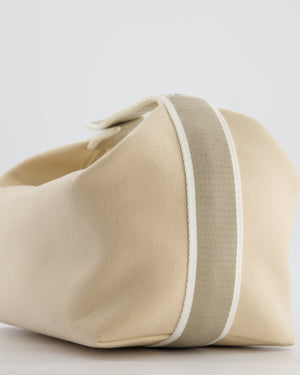 Hermès Large Bride-a-Brac Case in Beige Canvas with Palladium Hardware