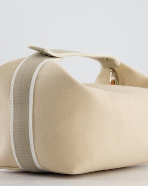 Hermès Large Bride-a-Brac Case in Beige Canvas with Palladium Hardware