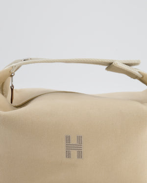 Hermès Large Bride-a-Brac Case in Beige Canvas with Palladium Hardware