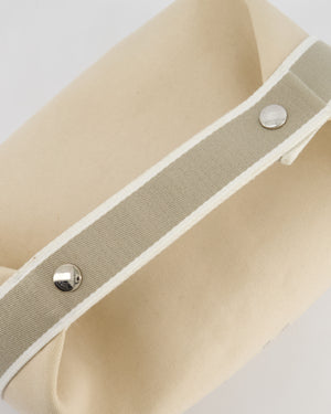 Hermès Large Bride-a-Brac Case in Beige Canvas with Palladium Hardware