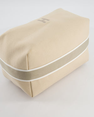 Hermès Large Bride-a-Brac Case in Beige Canvas with Palladium Hardware