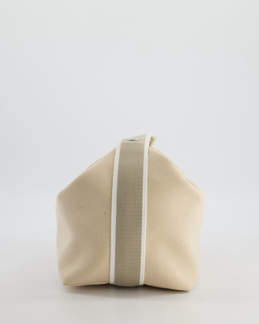 Hermès Large Bride-a-Brac Case in Beige Canvas with Palladium Hardware