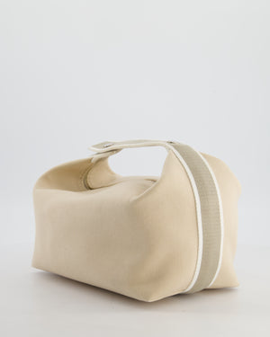 Hermès Large Bride-a-Brac Case in Beige Canvas with Palladium Hardware