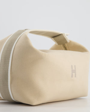 Hermès Large Bride-a-Brac Case in Beige Canvas with Palladium Hardware