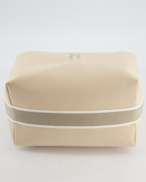 Hermès Large Bride-a-Brac Case in Beige Canvas with Palladium Hardware