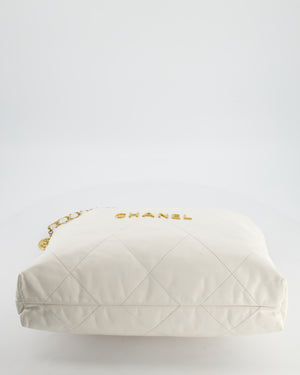 *FIRE PRICE* Chanel 22 Small Bag in White Aged Calfskin with Brushed Gold Hardware