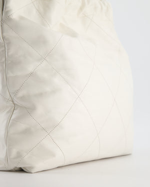 *FIRE PRICE* Chanel 22 Small Bag in White Aged Calfskin with Brushed Gold Hardware